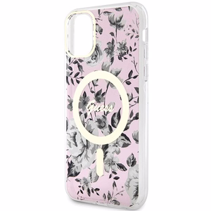 Guess GUHMN61HCFWSP iPhone 11 / Xr 6.1" roosa/roosa hardcase Flower MagSafe