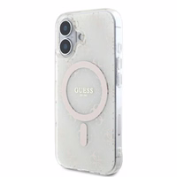 Guess IML 4G Background MagSafe Ümbris jaoks iPhone 16 Plus - valge