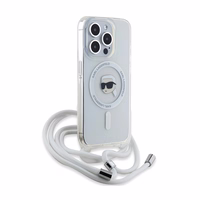 Karl Lagerfeld Crossbody IML Karl Head MagSafe ümbris jaoks iPhone 15 Pro - läbipaistev