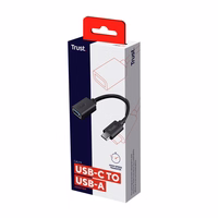 Trust Calyx USB-C USB-A adapteri kaabel must