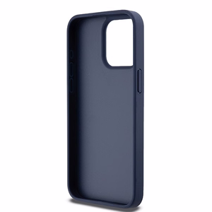 DKNY Leather Mono Stripe & Metal Logo чехол для iPhone 15 Pro Max - синий