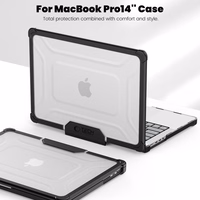 Tech-Protect SmartShell Pro ümbris jaoks Macbook Pro 14 M1 / M2 / M3 / M4 / M5 2021-2025 - must and läbipaistev