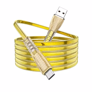 Borofone Kaabel BU31 Clear Shadow Jelly - USB to Micro USB - 2,4A 1 metre kuldne