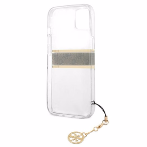 Guess GUHCP13SKB4GBR iPhone 13 mini 5.4" прозрачный жёсткий чехол 4G Brown Strap Charm