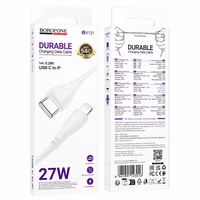 Borofone Kaabel BX121 Energy - Type C to Lightning - PD 27W 1 metre valge
