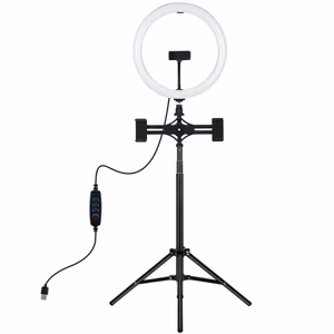 LED Ring Lamp 30cm koos Desktop Tripod Mount Up to 165cm ja 3 Phone Clamps, USB