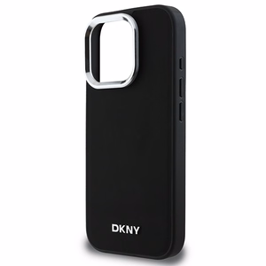 DKNY Plain Hõbedane Logo MagSafe iPhone 16 Pro Ümbris - Must