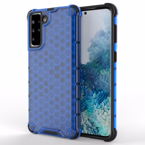 Honeycomb case armored cover with a gel frame for Samsung Galaxy S22 + (S22 Plus) blue