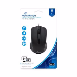 Mediarange USB optiline hiir must 3 nuppu MROS210