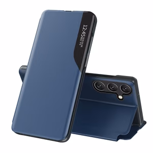 Eco Leather View Ümbris jaoks Samsung Galaxy S25+ with Flip and Stand - sinine