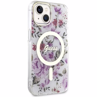 Guess GUHMP14MHCFWST iPhone 14 Plus 6.7" läbipaistev hardcase Flower MagSafe