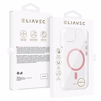 Liavec Glossy Magsafe Clear Ümbris do Iphone 13/14 różowy