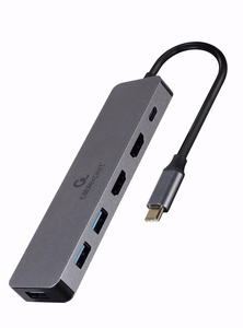 Gembird A-CM-COMBO3-03 USB Type-C 3-in-1 mitmepordiline adapter (USB-jaotur + HDMI + PD)