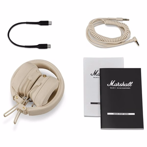 Juhtmevabad kõrvapealsed Bluetooth-kõrvaklapid Marshall Major V, kreemikas