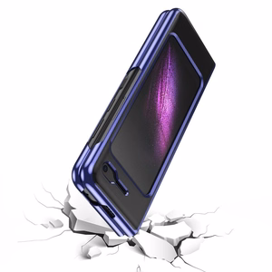 Galvaaniline ümbris kõva ümbris Galvaaniline raam Cover for Samsung Galaxy Fold sinine