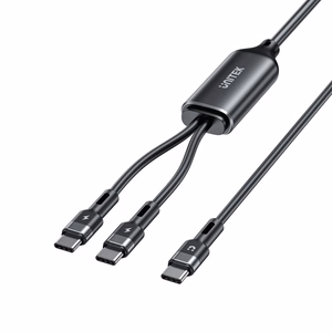 UNITEK USB-C 2-in-1 PD 100W silikoonkaabel 1,8M