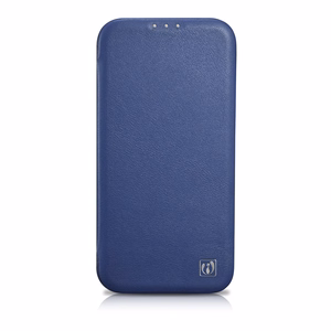 Чехол iCarer CE Premium Leather Folio для iPhone 14 Plus магнитный с откидной крышкой MagSafe синий