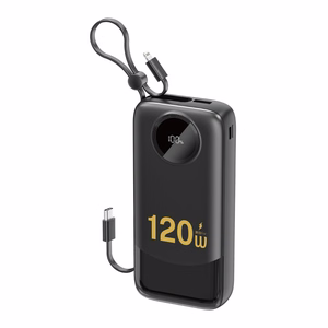 Dudao K13Pro 20000mAh Powerbank with Built-in Cable - Black