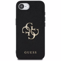 Guess PU Grained 4G Metal Logo ümbris jaoks iPhone 16e - must
