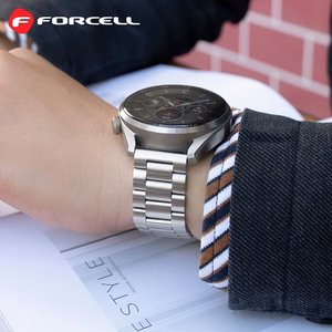 Strap to Samsung Galaxy Watch Forcell F-Design FS06 steel clasp 22 mm hõbedane