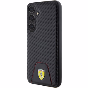 Ferrari Carbon Stitched Bottom ümbris jaoks Samsung Galaxy S24+ - must