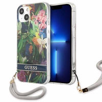 Guess GUHCP13SHFLSB iPhone 13 mini 5.4" sinine/sinine kõvakaaneline lillerihm