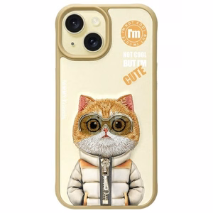 Nimmy Cool&Cute 2.0 Cat Ümbris jaoks iPhone 15 - Beige