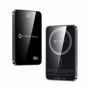 Powerbank compatible with MagSafe Forcell F-Energy SuperSlim F5K8 QC4.0 PD3.0 15W 5000 mAh must