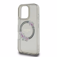 Guess IML Flowers Wreath MagSafe Ümbris jaoks iPhone 16 Pro - Must