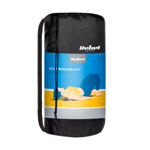 REBEL ACTIVE XXL akupressuurimatt padjaga, 130 x 50 cm, hallid ogad