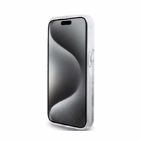 Hello Kitty Liquid Glitter Charms Kitty Head ümbris jaoks iPhone 15 Pro - hõbedane