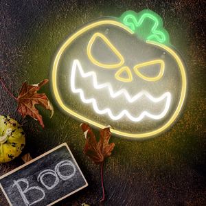 Neon PLEXI LED ANGRY PUMPKIN kollane valge FPNE14 Forever Light