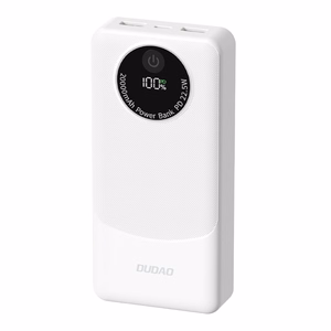 Powerbank Dudao K12Pro 22.5W PD 20000mAh USB-A, USB-C - valge