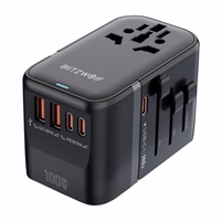 Blitzwolf BW-TA2 5-in-1 Reisi Adapter 2xUSB PD + 2xC QC + C GaN 100W