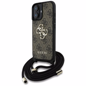 Guess 4G Big Logo Cord Stap Crossbody Ümbris jaoks iPhone 16 Plus Brown