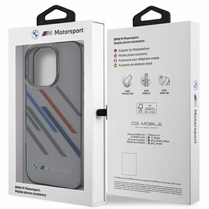 BMW Motosport IML Random Stripes iPhone 16 Pro Ümbris - hall