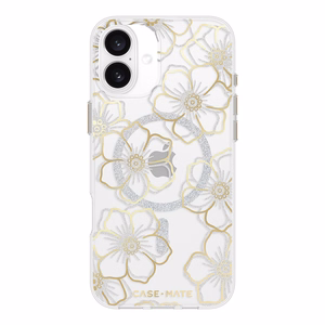 Case-Mate Floral Gems MagSafe ümbris seadmele iPhone 16 Plus, kuldne