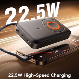 Joyroom JR-PBM02 Powerbank 22.5W 10000mAh 3in1 Magnetic Inductive Compatible with MagSafe with Built-in Cable - Black