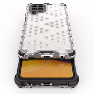Honeycomb Case soomuskaitse TPU kaitsekattega Samsung Galaxy A22 4G mustale küljele