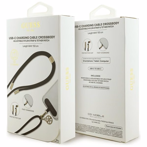 Guess CBDY 4G Charm USB-C / USB-C kaabel 150cm - must