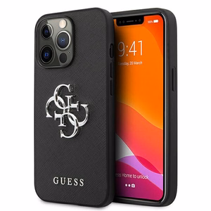 Чехол Guess Saffiano 4G Metal Logo для iPhone 13 Pro / 13 6.1" - чёрный