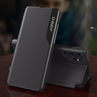 Eco Leather View Ümbris jaoks Samsung Galaxy S24 FE with Flip and Stand - must