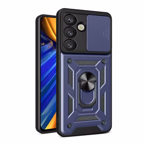 Hybrid Armor Camshield with Stand and Camera Cover jaoks Samsung Galaxy S25 Edge - Sinine