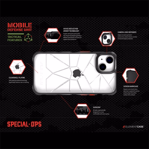 Element Special Ops X5 ümbris seadmele iPhone 14 Plus, Mil-Spec-kukkumiskaitsega, must ja suitsune