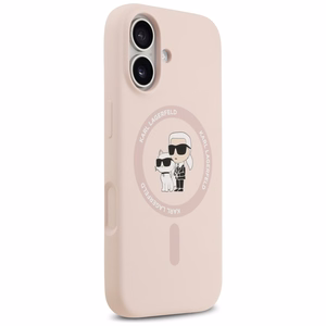 Karl Lagerfeld Silicone Karl&Choupette Ring MagSafe Ümbris jaoks iPhone 17 - Roosa