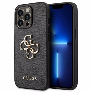 Guess 4G suur metallist logo ümbris iPhone 14 Pro Max'ile - hall