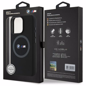 BMW M Silicone Printed Ring MagSafe Ümbris jaoks iPhone 16 Pro Max - must
