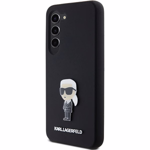 Karl Lagerfeld Silicone Ikonik Metal Pin ümbris jaoks Samsung Galaxy S24 - must