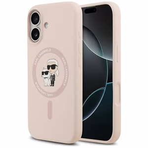 Karl Lagerfeld Silicone Karl&Choupette Ring MagSafe Ümbris jaoks iPhone 17 - Roosa