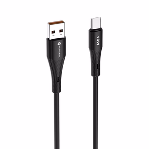 Kaabel USB A to Micro USB Forcell F-Energy QC3.0 2,4A 18W Silikoon 1 m C341 must